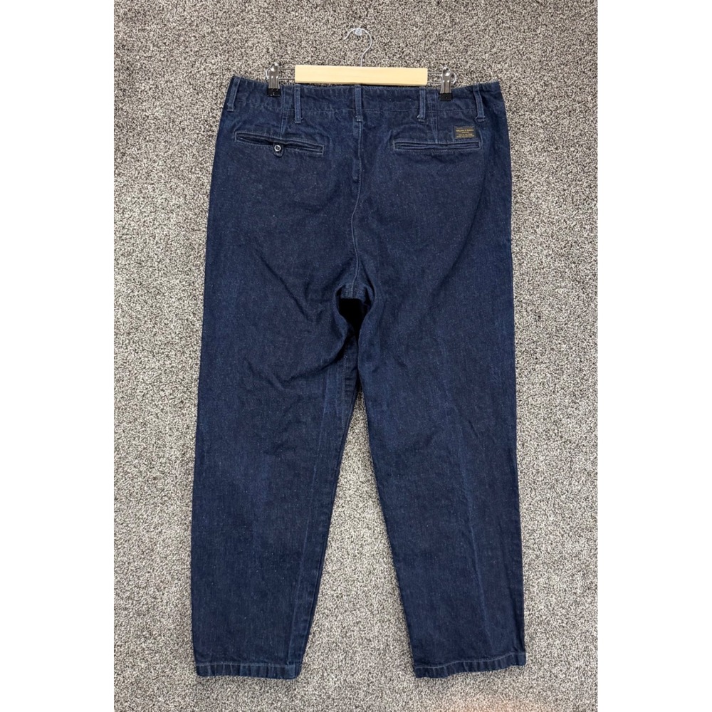 Wallace & Barnes Officer Chino Pants Mens 36/32 (Fits 36/30) Blue Button Fly - Picture 2 of 12